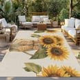 thumbnail image 3 of Fsddascl Sunflower Outdoor Rug for Patio/Deck/Porch, Non-Slip Large Area Rug 4 x 6 Ft, Plaid Bow Vintage Farmhouse Floral Painting Indoor Outdoor Rugs Washable Area Rugs, Camping Rug Carpet, 3 of 5