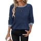 thumbnail image 1 of Camisas de Larga para Mujer, Suéteres, Conjuntos de Otoño, Bloques de Color, Ropa de Invierno, Elegantes, Informales, Suaves. Azul Marino M, 1 of 7