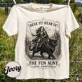thumbnail image 3 of Fun Aunt Knight Riding Black Cat Shirt, Hear Ye Hear Ye Auntie Has Arrived Tee, Funny Medieval Cat Meme T-Shirt, Auntie Gift, 3 of 7