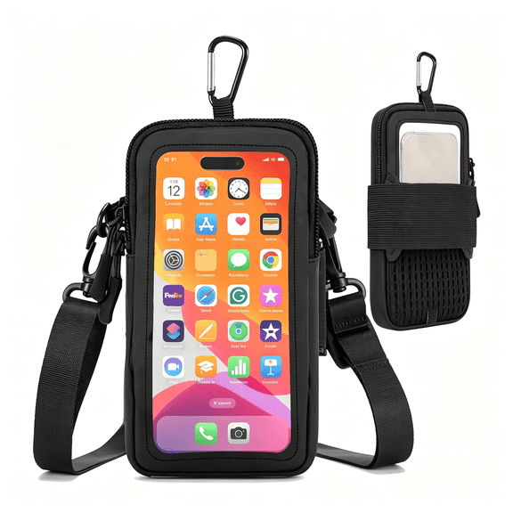 GASTROPOD Phone Holder for Running Walking Workout,Adjustable Armband with Clear Crossbody Phone Pouch and Strap,Cell Phone Waist Holder for Outdoors Carry Mobile Phone Holder