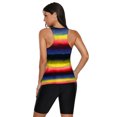 thumbnail image 3 of Maillot de Bain Tankini Racerback Bleu/rose/jaune Imprimé Ombre pour Femme, 3 of 3