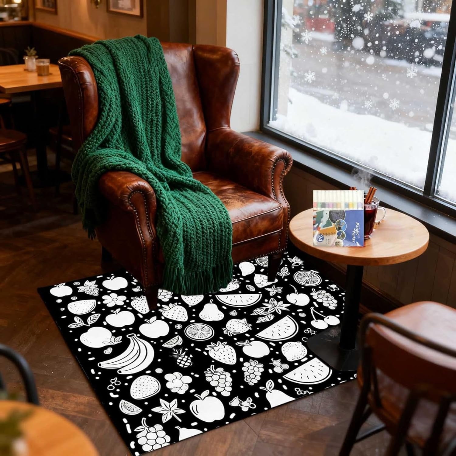 DIY Coloring Blanket with Markers, Color Your Own Blankets, Washable DIY Colorings Blanket Kits, You Can Color Fuzzy Velvet, Creative DIY Colorings Blankets for Adults, Fruit
