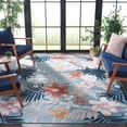 thumbnail image 2 of SAFAVIEH Cabana Caris Floral Indoor/Outdoor Area Rug, Aqua/Rust, 8' x 10', 2 of 15