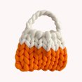 thumbnail image 5 of Bolso con asa superior para mujer Bolso de diseño tejido Bolso simple de lana islandesa (naranja), 5 of 5
