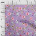 thumbnail image 1 of oneOone Polyester Lycra Pastel Purple Fabric Flower & Leaves Watercolor Quilting Print Sewing Fabric By The Yard 56 Inche Wide, 1 of 4