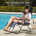 thumbnail image 6 of ZYPPP Oversized Zero Gravity Chair, Folding Outdoor Patio Lounge Recliner w/Cup Holder Accessory Tray, Pillow - Tan, 6 of 8