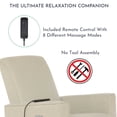 thumbnail image 5 of Evolur Harlow Deluxe Upholstered Glider, Power Recliner USB Port with in-Built Massager, Shell, 5 of 26