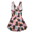 thumbnail image 5 of Uourmeti Cartoon Black Pug & Donut Print Skirted One-Piece Swimsuit for Girls - Quick Dry, Stretchy Swim Dress for Beach & Pool Fun, 5 of 8