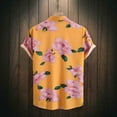 thumbnail image 5 of JLFKNG Mens T-Shirts Short Sleeve Shirts For Men Loose Lapel Printed Contrast Buttons Up Port Style Floral Shirt Top Comfy Summer Clothes, 5 of 8
