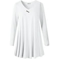 thumbnail image 5 of LARACE Women Plus Size Tunic Tops Long Sleeve V Neck Blouse Loose Swing Basic Flowy T Shirt for Leggings White 4X, 5 of 7