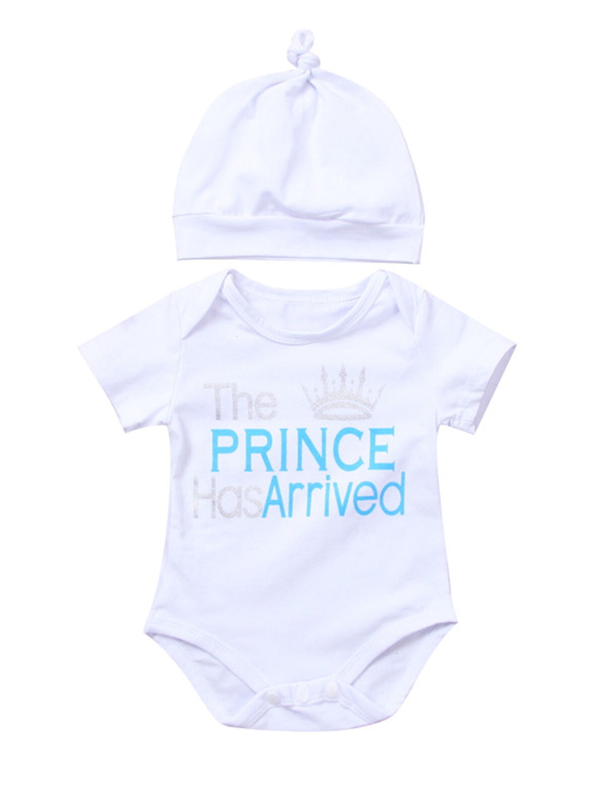 Prince has arrived baby blue rompersuit bodysuit baby grow sleepsuit babygrow 