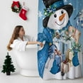 thumbnail image 5 of Blue Snowman Bathroom Shower Curtain Christmas Winter Wreath Snowflake Xmas Waterproof Washable Shower Curtains for Bathtub Bath Decor with Grommets and Hook 36 X 72 Inch, 5 of 8