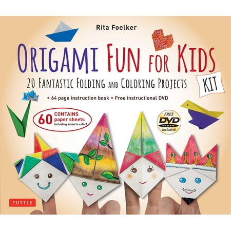 Origami Fun For Kids Kit 20 Fantastic Folding And Coloring Projects Kit With Origami Book Fun Easy Projects 60 Origami Papers And Instructional