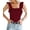 Sleeveless Burgundy, variant on YOUI-GIFTS Womens Square Neck Ruffle Strap Ribbed Sleeveless Tank Tops Long Sleeve Bodysuits