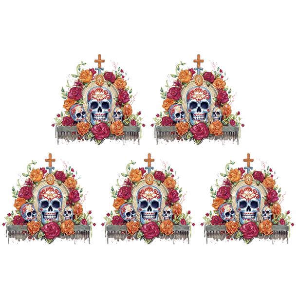 5 Uds 5D DIY Taladro Parcial Con Forma Especial Esqueleto Candelabro 30x30cm