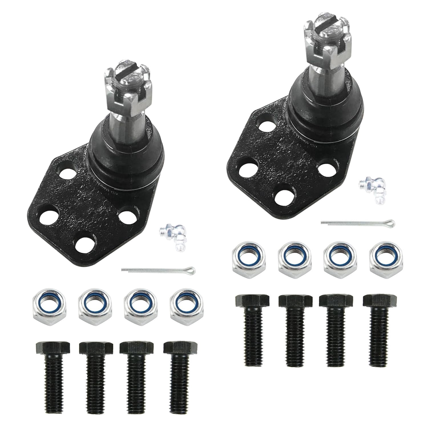 Detroit Axle - Front 12pc Suspension Kit for 2WD 2000-2001 Dodge Ram 1500, 2 Upper Control Arms 2 Lower Ball Joints 4 Outer & Inner Tie Rods 2 Sway Links 1 Pitman Arm 1 Idler Arm Replacement