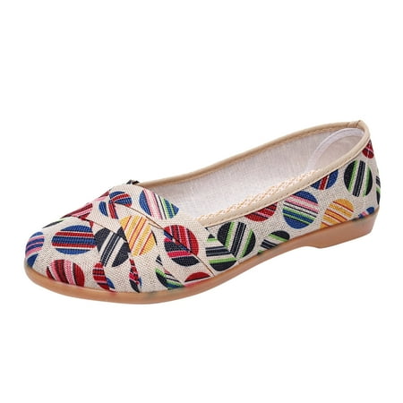 

KI-8jcuD Leather Slip On Shoes For Women Fashion Four Season Women Casual Shoes Flat Bottom Lightweight Cloth Colorblock Color Breathable Comfortable Shallow Mouth Slip On Casual Womens Shoes Wedge