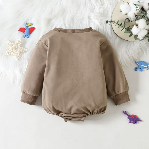 Vedolay Boys Fall Bodysuits Toddler Baby Baby Boy Strap Jumpsuit Romper Solid Pants Overall Winter Clothes,Brown 18-24 Months