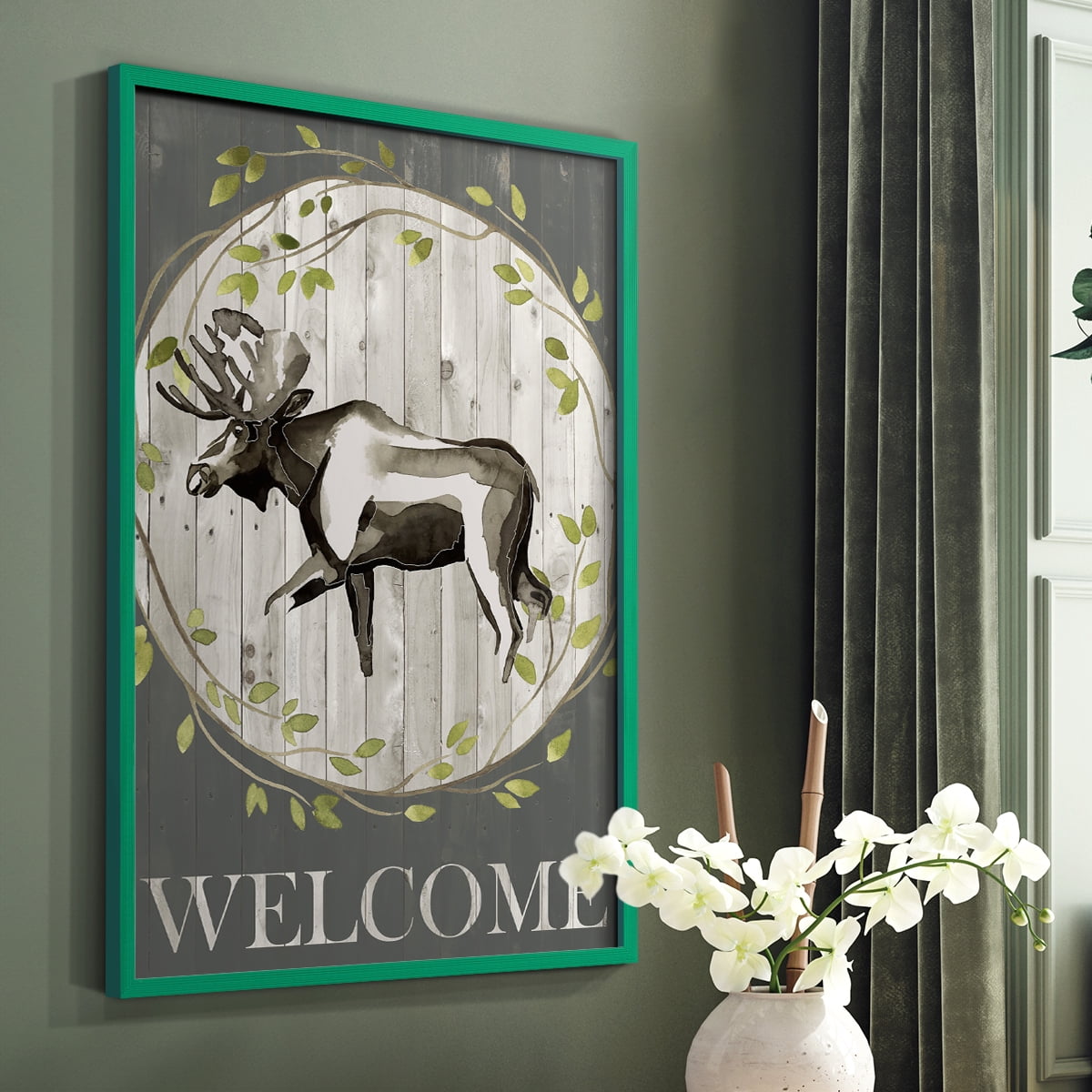 Woodland Welcome IV Framed Print - Solid Wood in Single Picture Frame Solid Wood 2 Framed Print