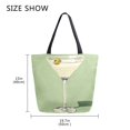 thumbnail image 5 of FORMRS Womens Canvas Tote Bag with Zipper Inner Pocket Shoulder Handbag, Light Green Martini, 5 of 7