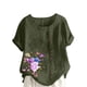thumbnail image 1 of Camisetas de Manga Corta para Mujeres, Camiseta de Manga Corta Impresa Casual Hecha de 95% Poliéster 5% Spandex para Todas las Estaciones, Camisetas de Manga Corta para Mujeres, 1 of 3