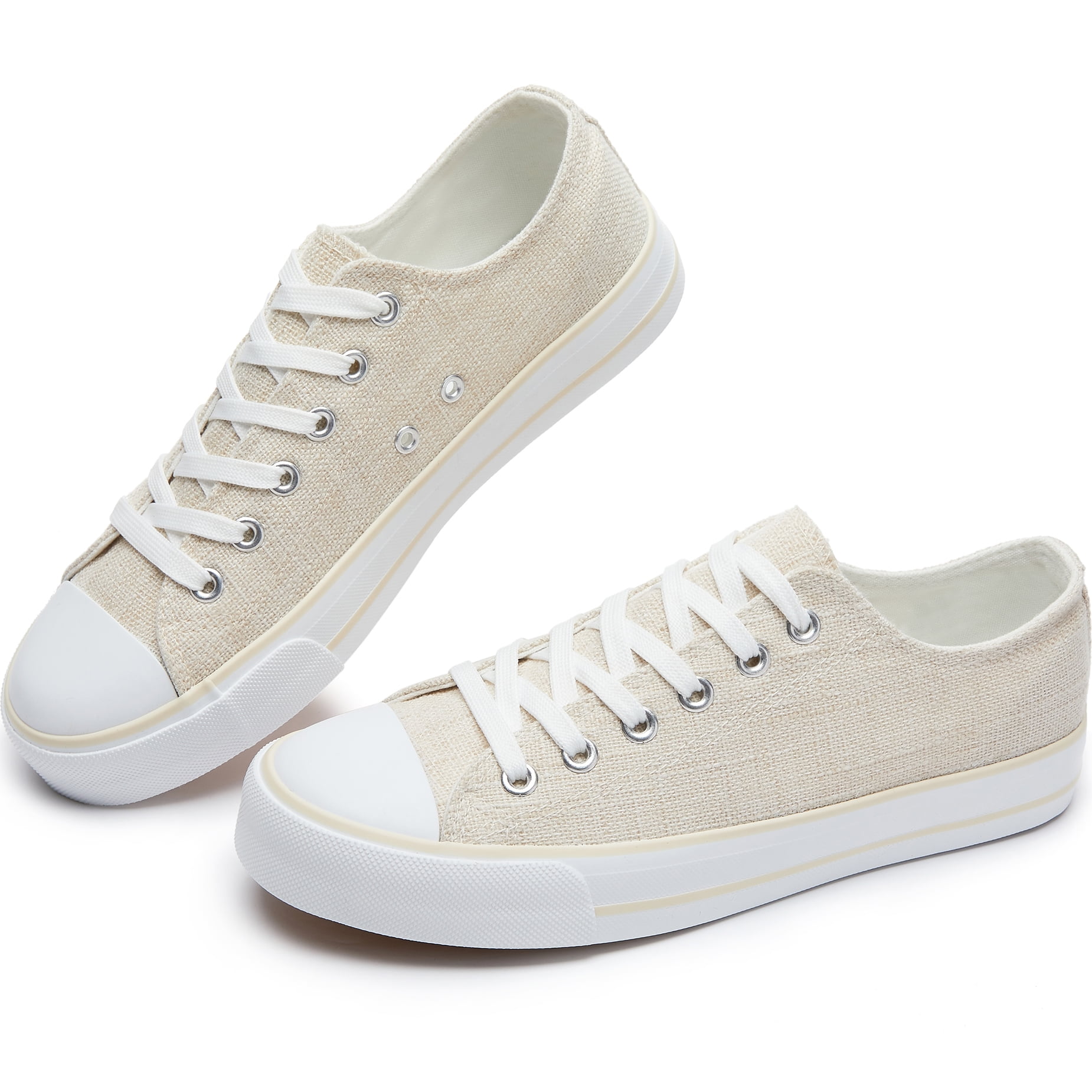 Obtaom Womens Canvas Fashion Sneakers Cute Low Top Canvas Shoes