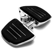 Krator Chrome Mini Board Floorboards Footpegs Compatible with Honda Interceptor (VFR800) 2000-2009 (Front Only)