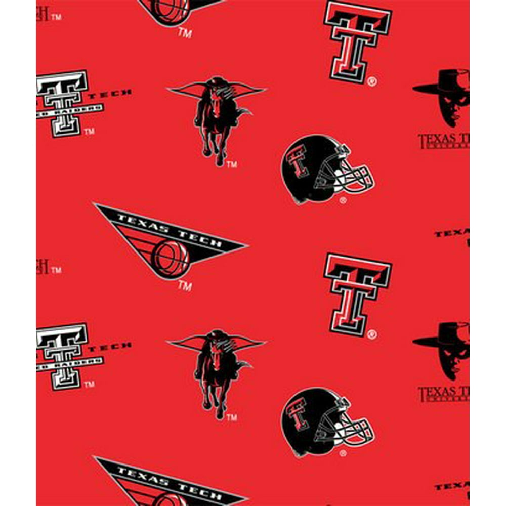 Texas Tech University Fabric Fine Cotton Classic School Colored Ground