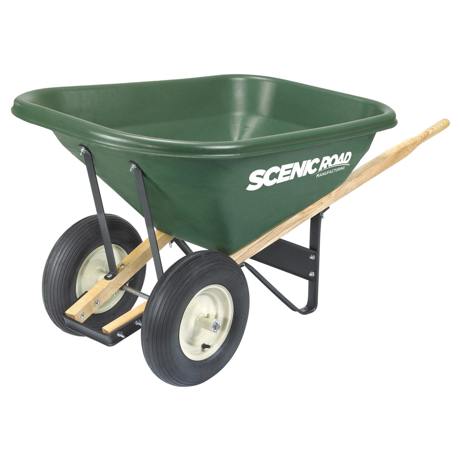 Scenic Lane Dual Wheel 8 Cube Wheelbarrow 400 lb Capacity Walmart