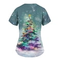 thumbnail image 3 of Titcea Christmas Scrub Tops Women Christmas Tree Printed Short Sleeved V Neck Nursing Uniforms with Pockets Loose Comfort Scrub Shirts, 3 of 3
