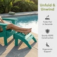 thumbnail image 3 of Folding Adirondack Ottoman HDPE Outdoor Adirondack Chair Footrest for Outside Indoor,19.7in W,Aqua, 3 of 7