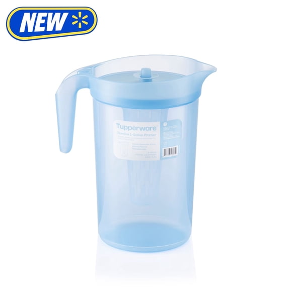 Tupperware Ilumina 1-Gallon Pitcher with Lid and Infuser, Blue