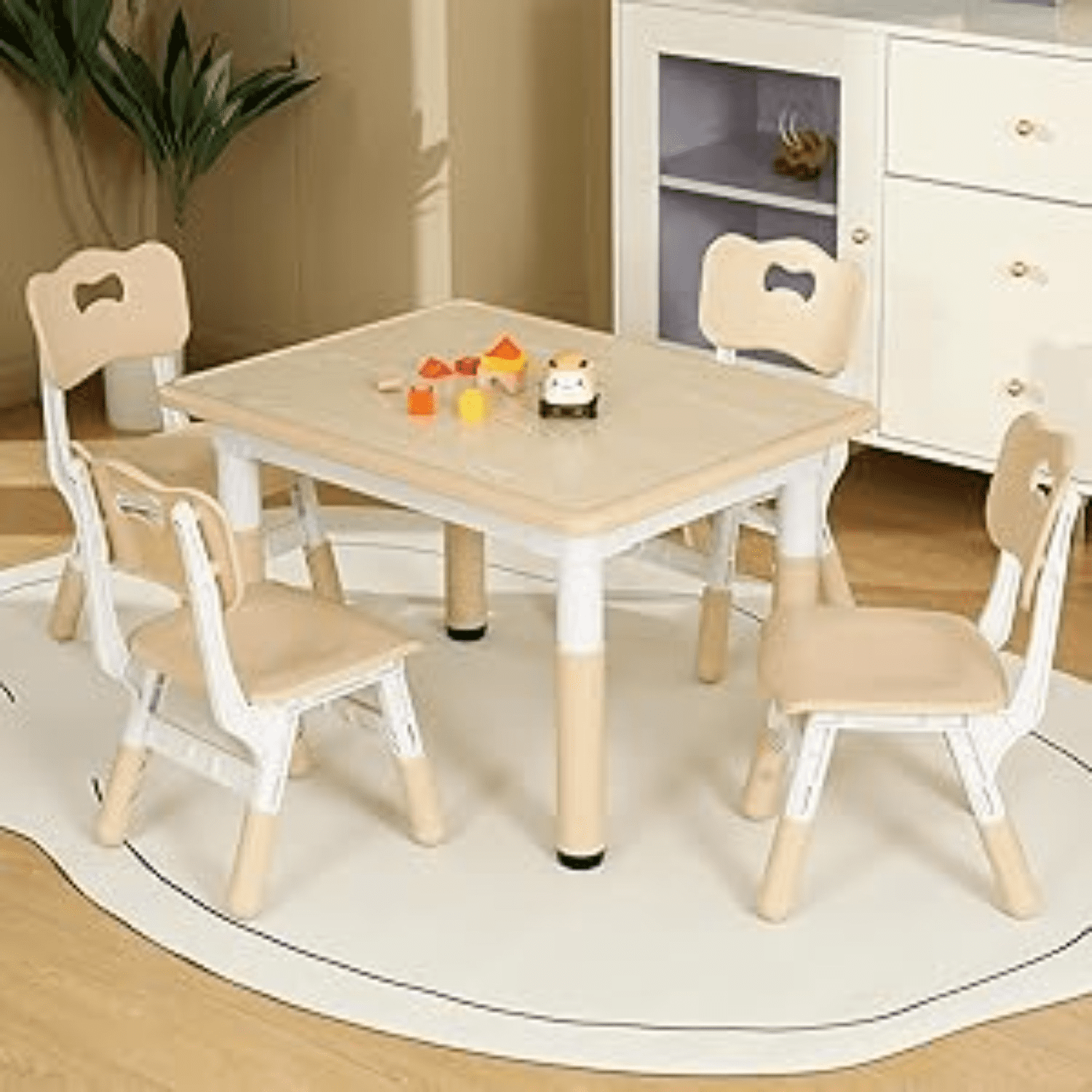 【toomuchtax】DINNER TABLE BABY-T Gymax Toddler Activity Play Dining Study Desk Kids Table & 2