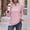 Pink, variant on Azrian Womens Tops,Women's Fashion Solid V-Neck Long Sleeve Loose T-shirt Top