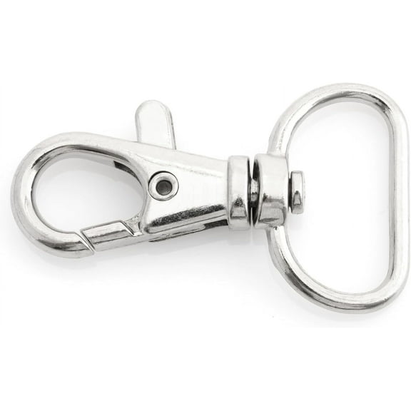 3/4 Inch Trigger Snap Hooks Classic Swivel Lobster Claw Clasps Purse Lanyard Clip 20 Pack CSPS (Silver)