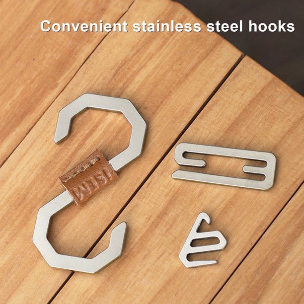 Gancho de acero inoxidable Xeyise para acampar, en forma de S, bidireccional, figura 9, de metal resistente, ligero, portátil, para exteriores, escalada, senderismo, mochilero, hebilla de suspensión
