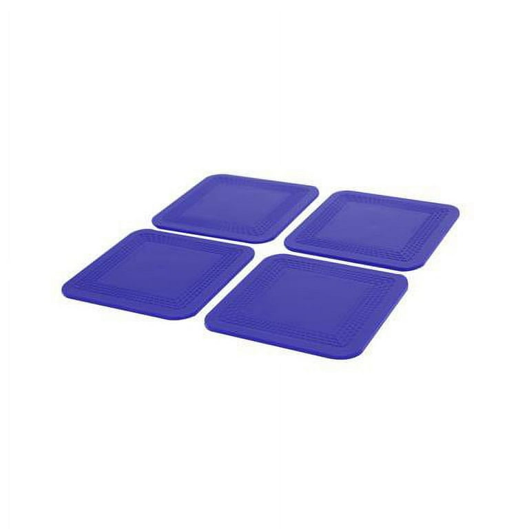 Dycem non-slip square coasters, set of 4, blue