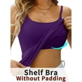 thumbnail image 4 of Beautyin Débardeurs Unis pour Femmes avec Soutien-Gorge Intégré Bretelles Spaghetti Réglables Débardeur en Coton 3 Packs, 4 of 7