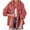 Watermelon Red, variant on Turilly Womens Jackets Ladies Women's Casual Washed Worn Hole Loose Denim Jacket Oversized Denim Jacket Boyfriend Long Sleeve Jacket