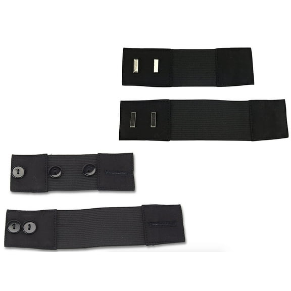 Self-Adjusting Button & Hook Waist Stretch Extension - Two Size Options Adding 5-7 or 6-10 Inches of Waistband Length - Save on New Pants and Shorts (4pk: Button & Hook (Small   Large of Each))