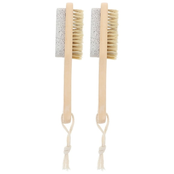 2 Pcs Scrub Tool Pedicure Tools for Feet Body Brush Foot Scraper Exfoliating Wooden