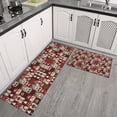 thumbnail image 2 of Red Christmas Collage Pattern Kitchen Rugs Sets Of 2,Anti Fatigue Kitchen Mat Rugs Non Slip Washable,Decorative Kitchen Floor Mats for Kitchen,Sink,Laundry,17"x30"+17"x47", 2 of 7