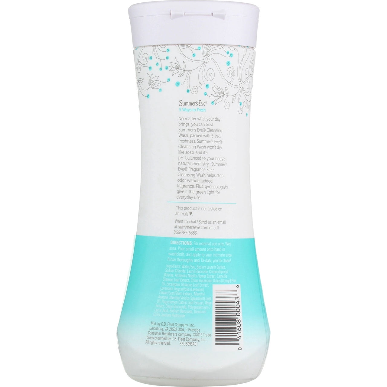 Summer's Eve Cleansing Wash, Fragrance Free, 15 fl oz (6 pack) (Bundle)