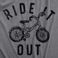 thumbnail image 2 of Womens Ride It Out T Shirt Funny Small Kids Bike Joke Tee For Ladies (Dark Heather Grey - RIDE) - 3XL, 2 of 3