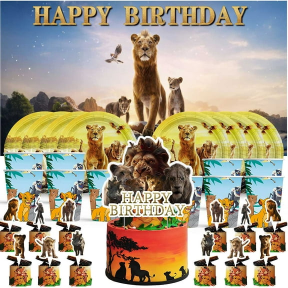 Mufasa Birthday Cups Party Supplies Decor Backdrop Paper Plates Fans Decorations Banner