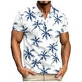 thumbnail image 2 of QUINDOS Collared Mens Shirts Casual Short Sleeve Polo Shirts Tropical Loose Tennis Hawaii Print Golf T-shirts, 2 of 5