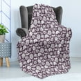 thumbnail image 4 of Flower Soft Flannel Fleece Blanket, Romantic Blossom Pattern Wedding Exotic Feminine Garden Petals with Contours, Cozy Plush for Indoor and Outdoor Use, 60" x 80", Eggplant and White, by Ambesonne, 4 of 5