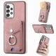 thumbnail image 1 of Funda para Samsung Galaxy A52 de piel sintética con acabado galvanizado y tarjetero (negra), 1 of 5
