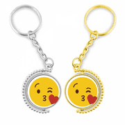 Love You Yellow Cute Online Chat Happy Rotating Rotating Key Chain Ring Accessory Couple Keyholder