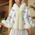 thumbnail image 2 of Tiweut Women Fashion Sequins Faux Fur Wraps Shawls Stoles Cape for Prom Evening Party dress Outwear Coat,Grey,One Size, 2 of 4
